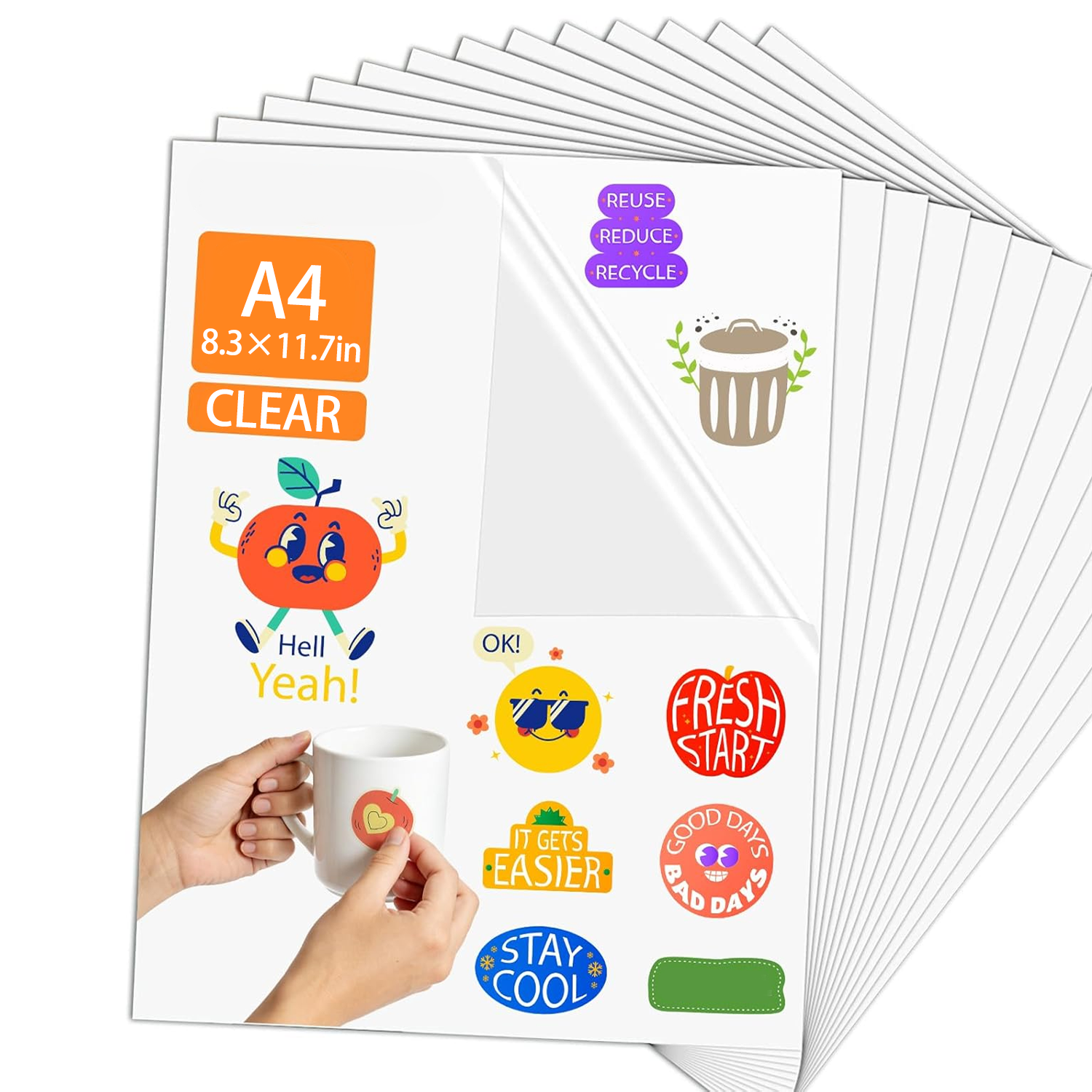 Commercial Vinyl Printing - 10/20 Sheets A4 Clear Non-Waterproof Vinyl