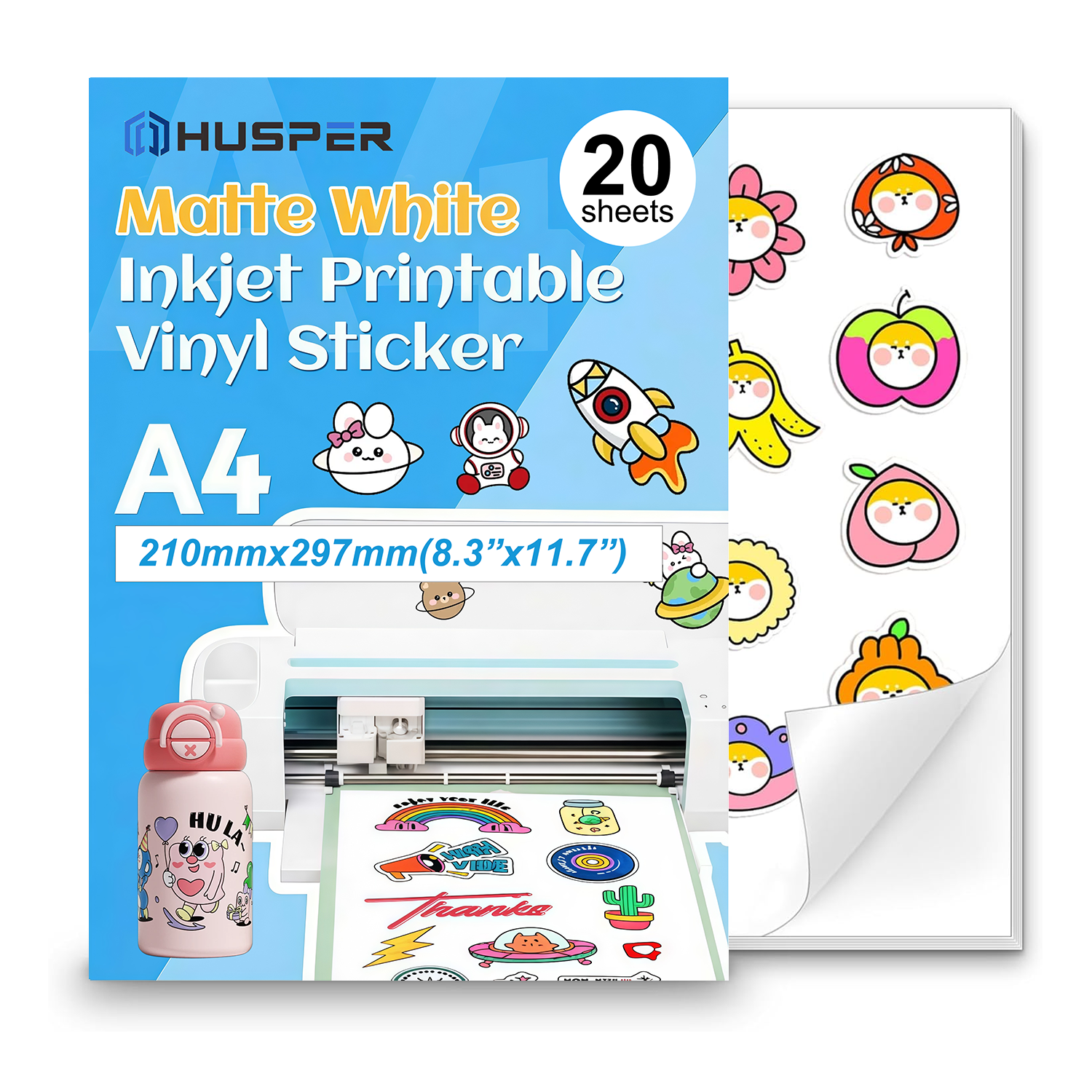 Commercial Vinyl Printing - 20 printable vinyl sticker sheets, suitable
