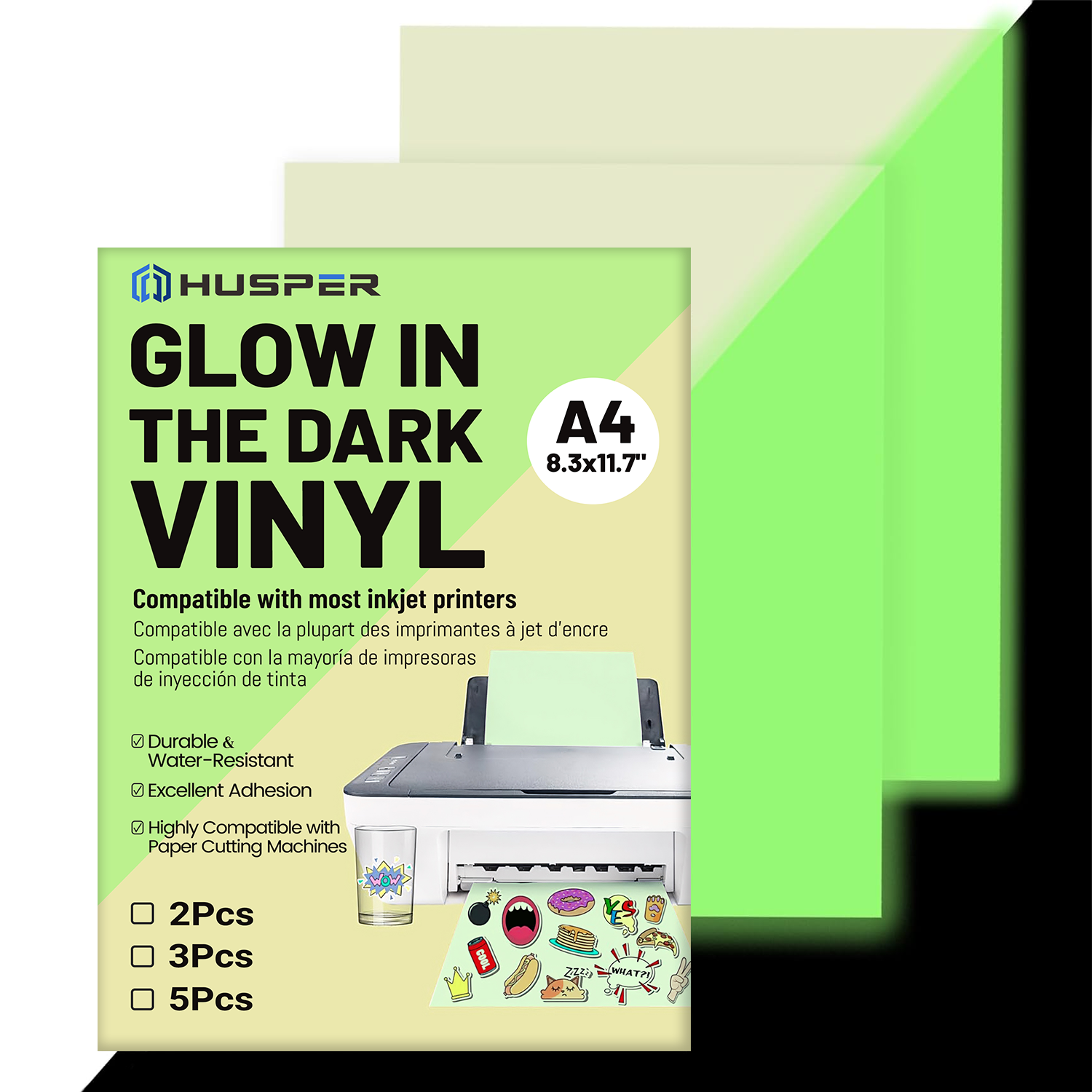 Commercial Vinyl Printing - A4 Size Glow in The Dark