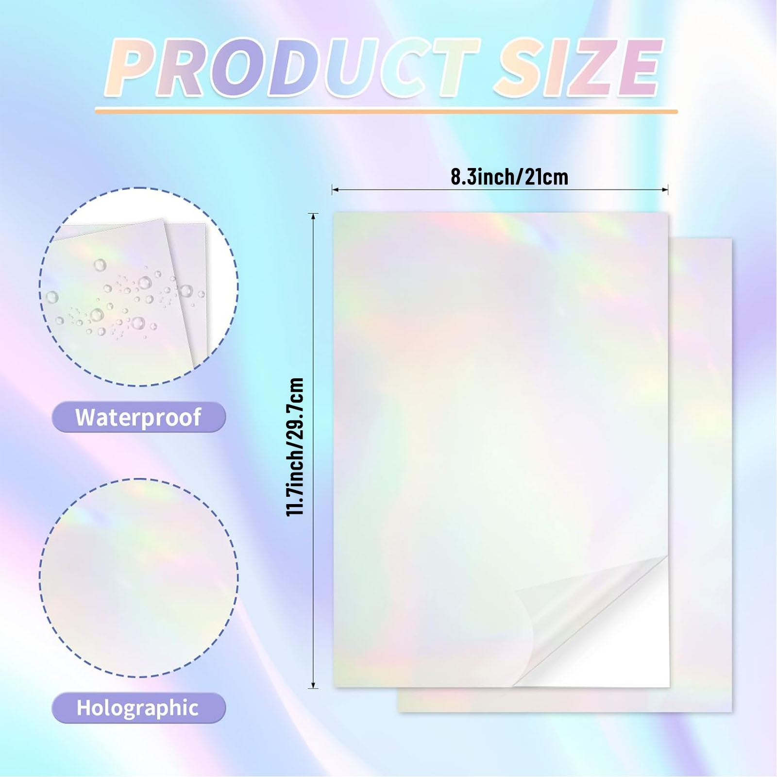 20 Sheets Rainbow Clear Hologr - Commercial Vinyl Printing avis et prix