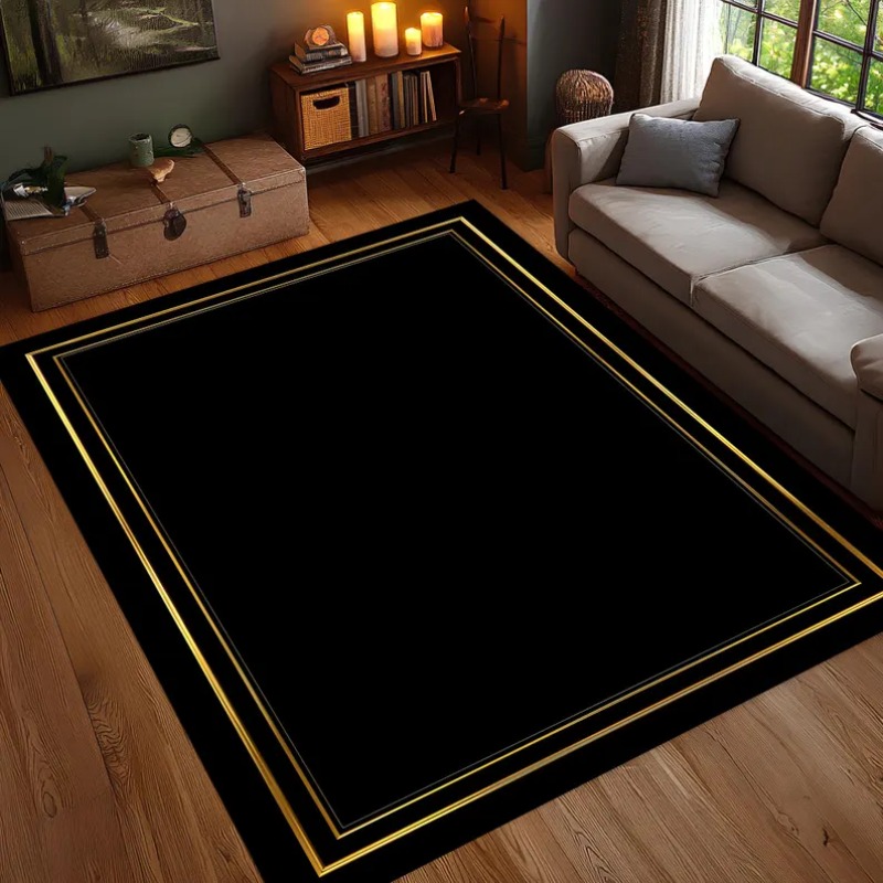 Modern Black Gold Area Rug Min - Commercial Digital Printing Machine avis et prix