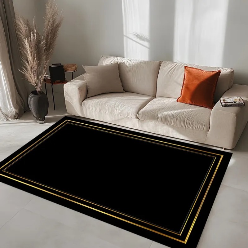 Modern Black Gold Area Rug Min - Commercial Digital Printing Machine avis et prix