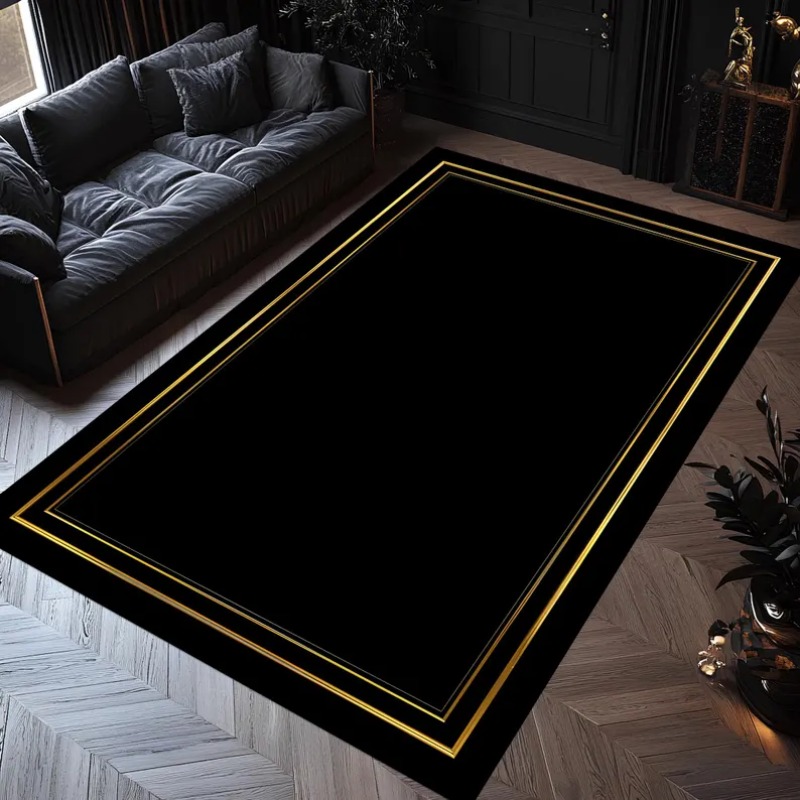 Modern Black Gold Area Rug Min - Commercial Digital Printing Machine avis et prix