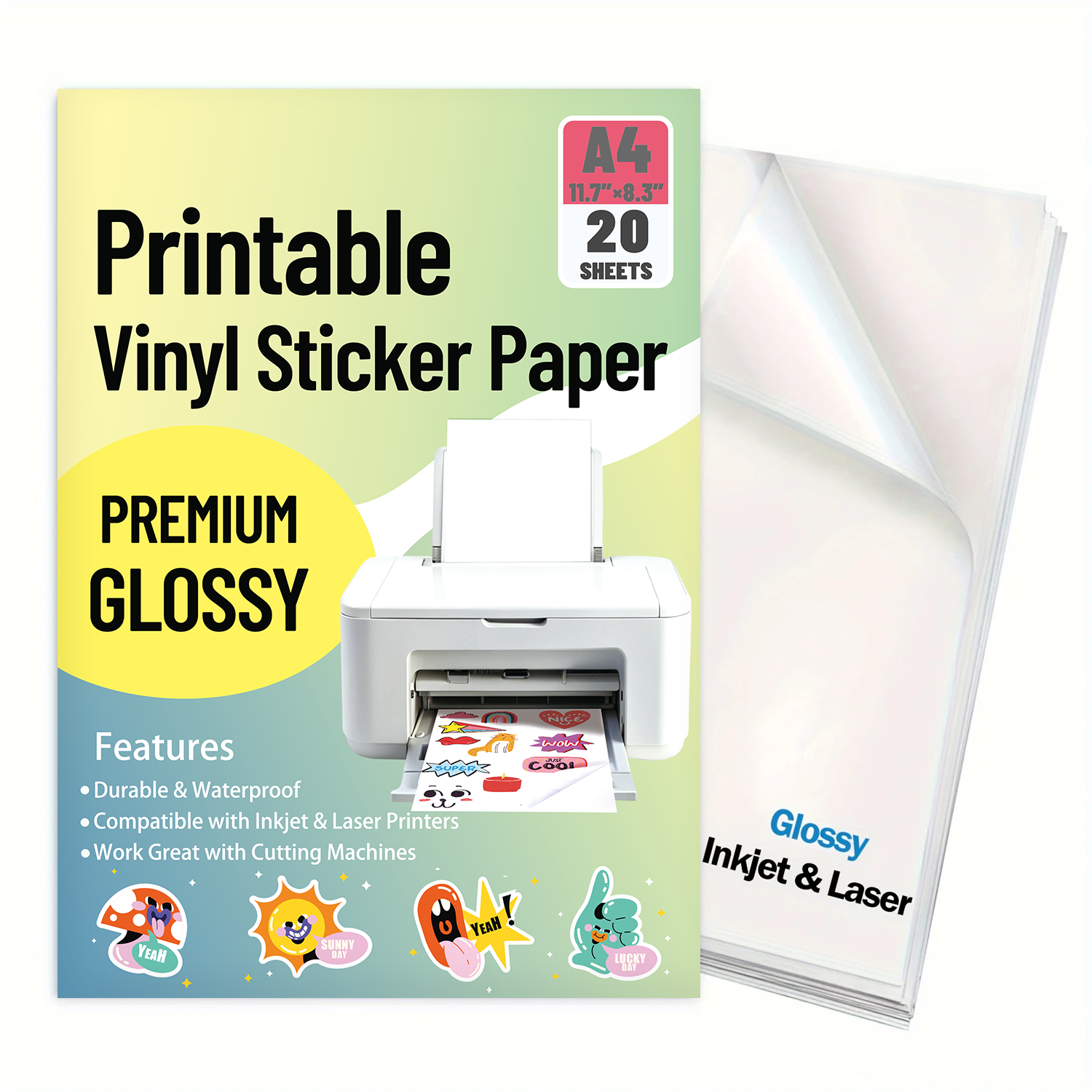 20 Sheets A4 Glossy Vinyl Stic - Commercial Vinyl Printing avis et prix