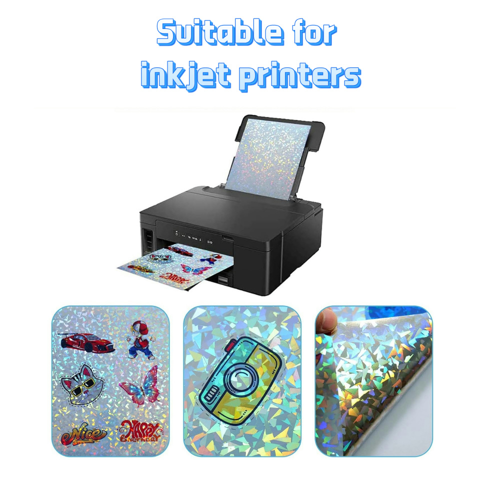 10 sheets Holographic sticker  - Commercial Vinyl Printing avis et prix