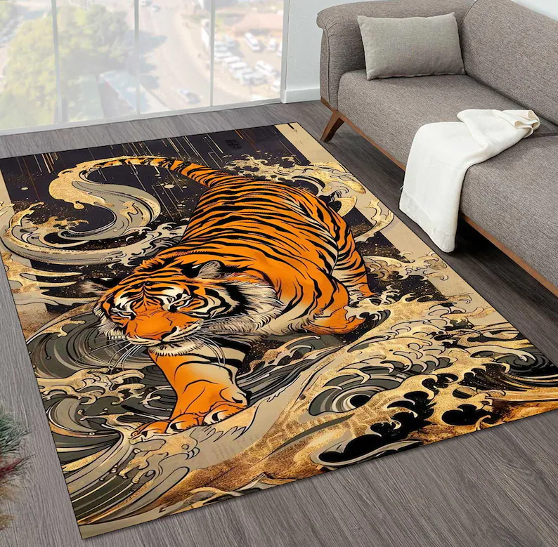 Tiger Area Rug Japanese Art Li - Commercial Digital Printing Machine avis et prix