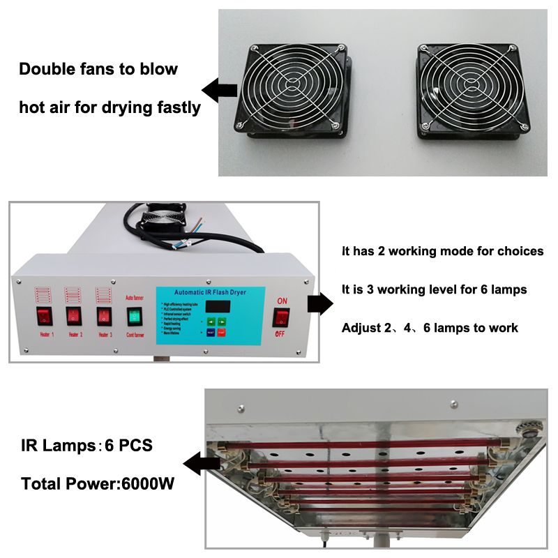 Economical Movable 6KW Infrare - Flash Dryer Screen Print avis et prix