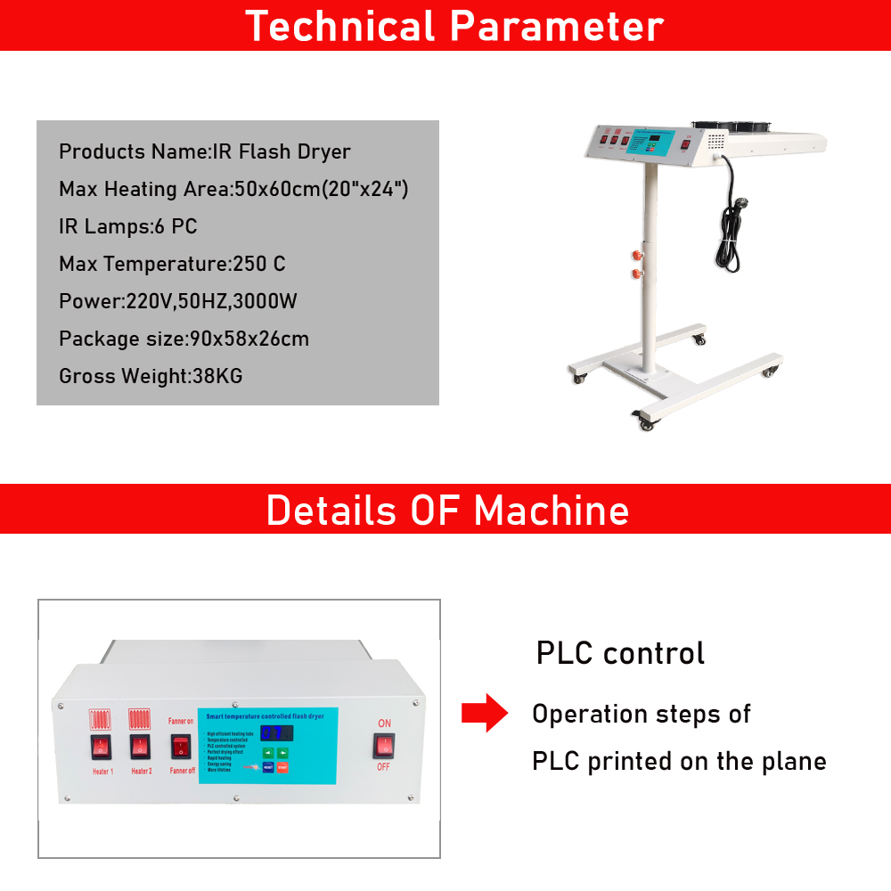 3000w 360-degree Rotating Shir - Flash Dryer Screen Print avis et prix