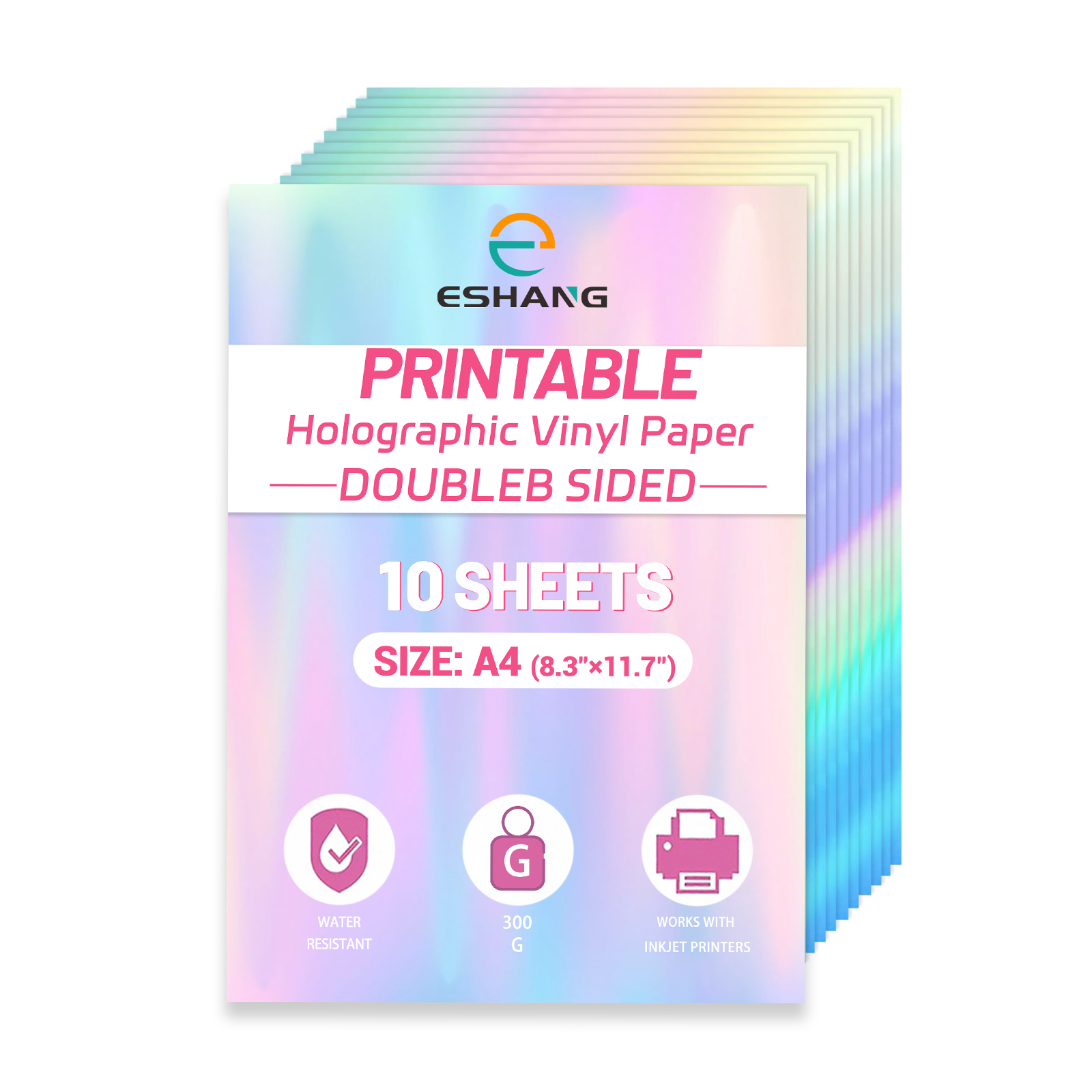 A4 Size 10 Sheets Rainbow Holo - Commercial Vinyl Printing avis et prix